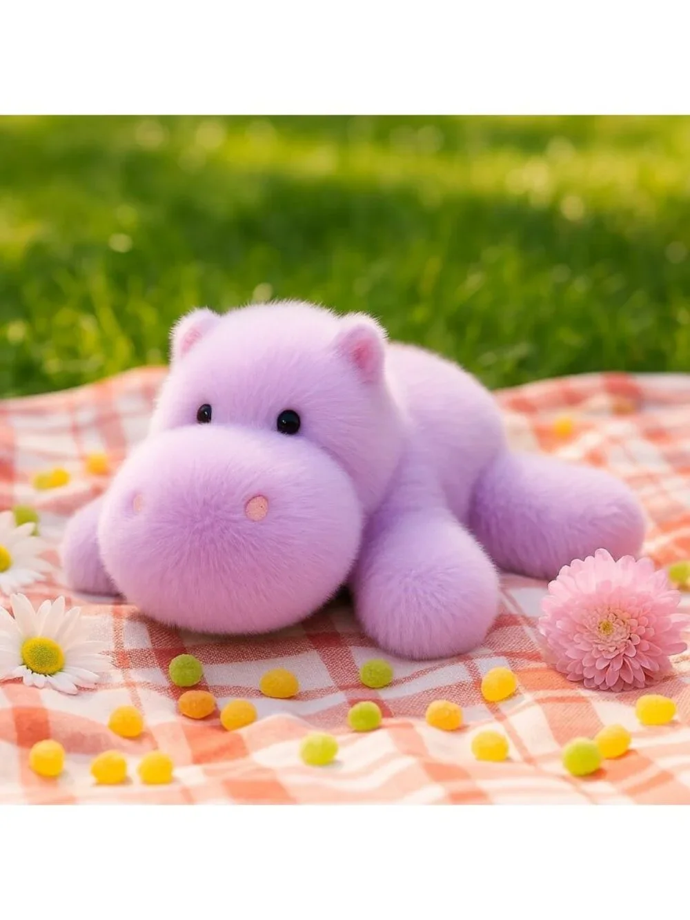 Hippo Stuffed Animal Plush Toy Cute Soft Pocket Size Gift for Kids Girls